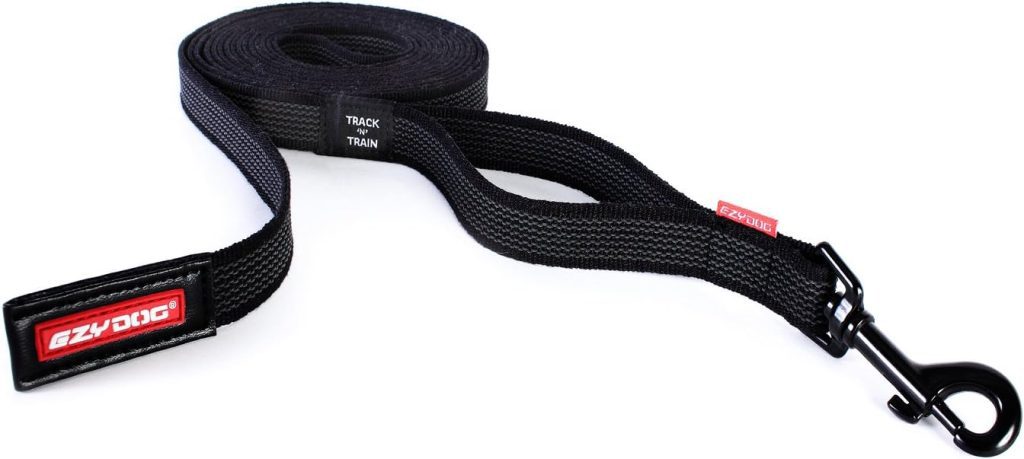 EzyDog Track and Train Premium Dog Leash - 16-Foot Extra Long Dog Lead Perfect for Training Your Pup with Ease - Includes Traffic Control Handle for Safety and Security (16, Black)