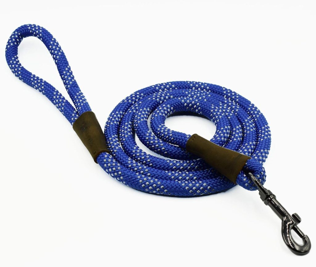 Max and Neo Rope Leash Reflective 6 Foot - We Donate a Leash to a Dog Rescue for Every Leash Sold (6 FT x 1/2, Blue)