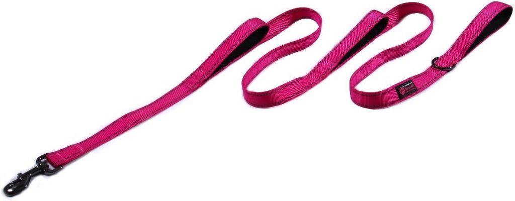 Max and Neo Triple Handle Traffic Dog Leash Reflective - We Donate a Leash to a Dog Rescue for Every Leash Sold (Pink)