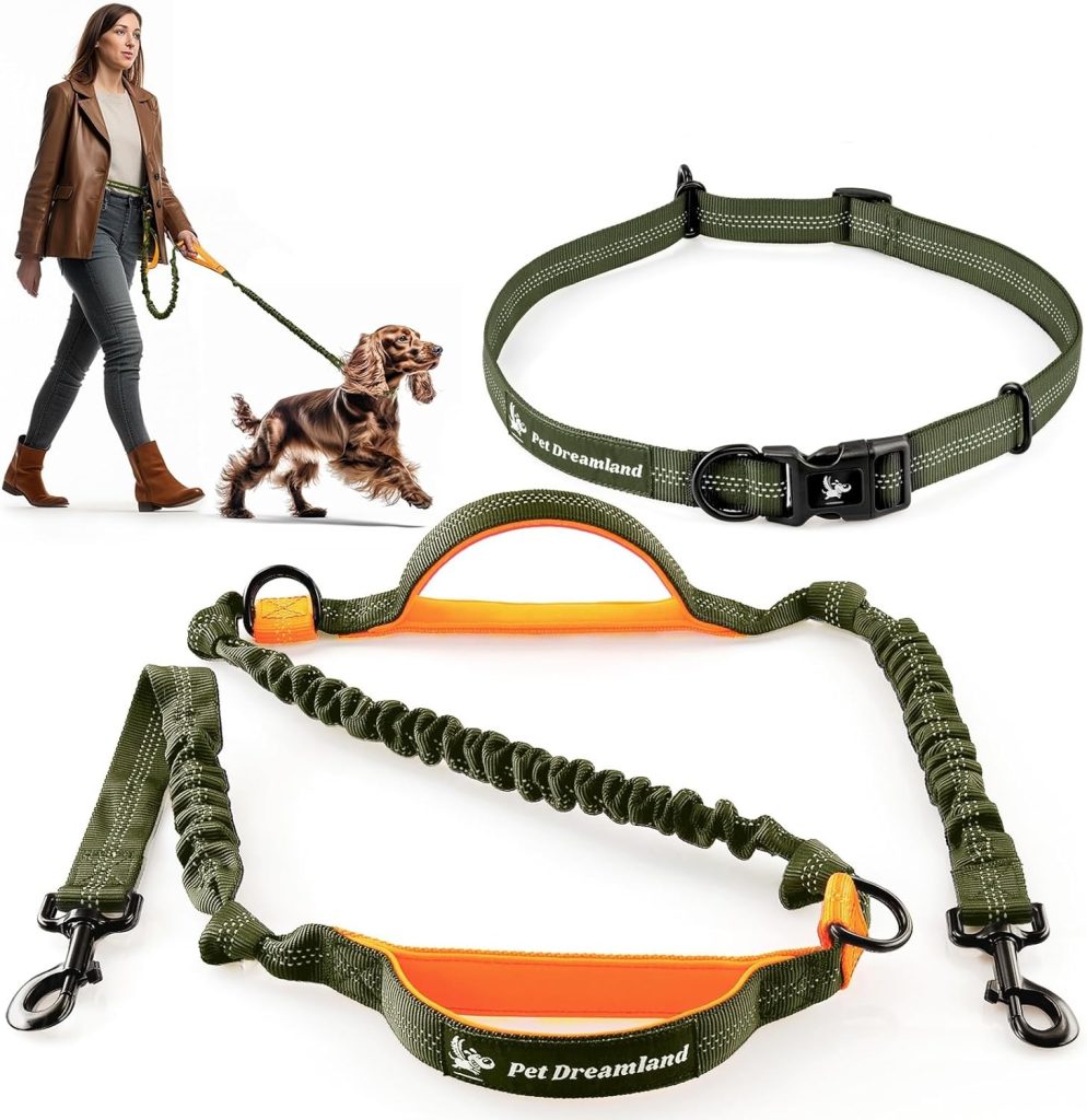 Exquisite Hands Free Dog Leash for Small Dogs | Waist Leash for Dog Walking | Dog Running Leash | Hiking Leash | Service Dog Leash Belt | Bungee Dog Leash | Adjustable Hands Free Leash for Medium Dogs
