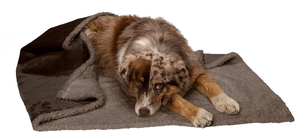 Furhaven Waterproof Throw Blanket for Dogs  Indoor Cats, Washable - Shaggy Plush Calming Long Faux Fur  Velvet Dog Blanket - Mist Gray, Extra Large/XL