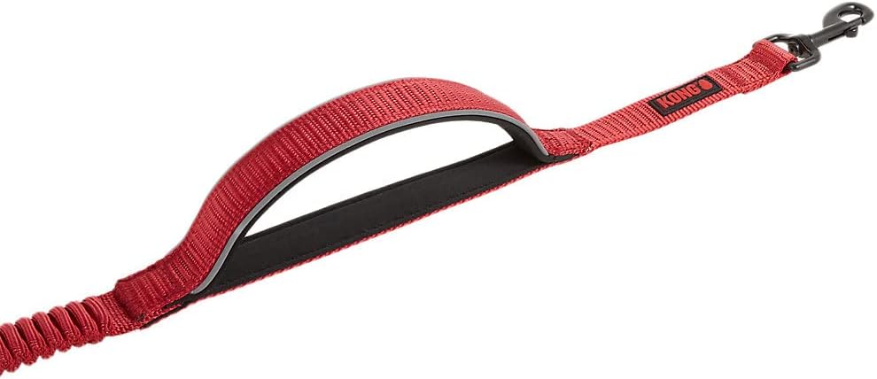 KONG Reflective Shock Absorbing Hands-Free Bungee Dog Leash 6 (Red)