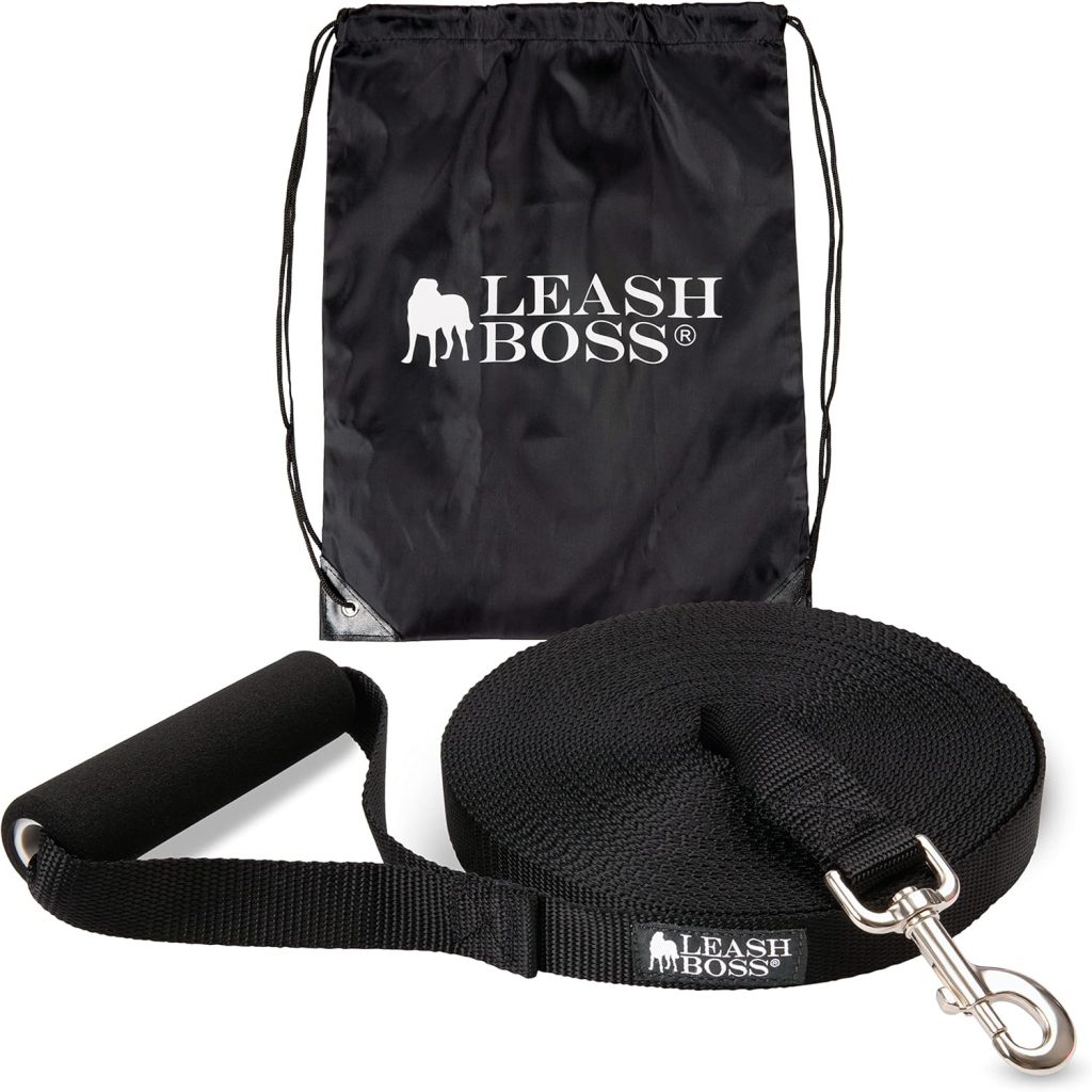 Leashboss Extra Long Dog Leash - Long Lead Leash for Dog Training - Recall Leash for Dogs Outside 50 Foot