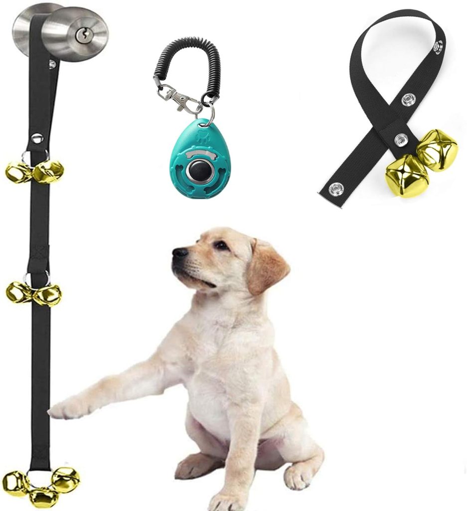 Luckyiren Upgraded Puppy Bells Dog Doorbells for Door Knob/Potty Training/Go Outside-Dog Bells for Puppies Dogs Doggy Doggie Pooch Pet Cat for Dog Lovers-Premium Quality-3 Snaps for Length Adjustment