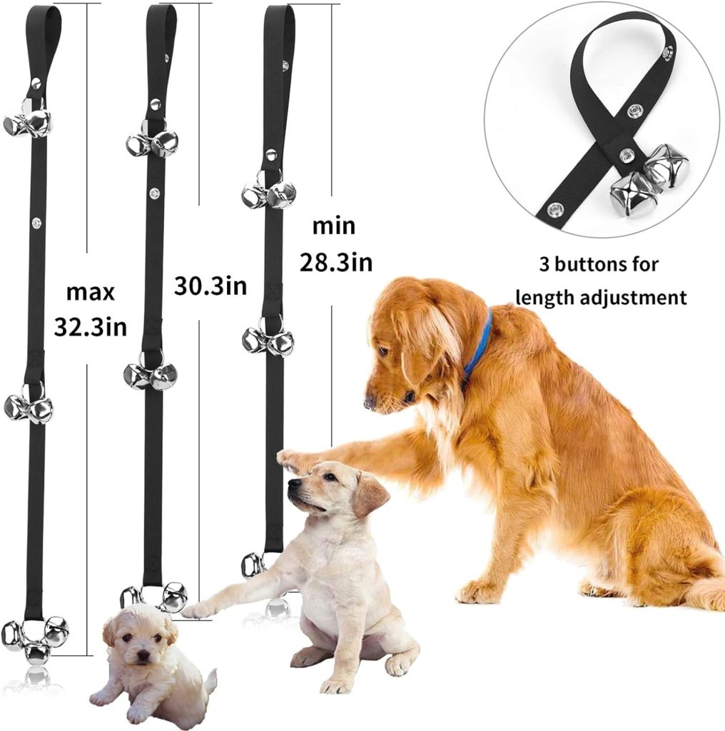 Luckyiren Upgraded Puppy Bells Dog Doorbells for Door Knob/Potty Training/Go Outside-Dog Bells for Puppies Dogs Doggy Doggie Pooch Pet Cat for Dog Lovers-Premium Quality-3 Snaps for Length Adjustment