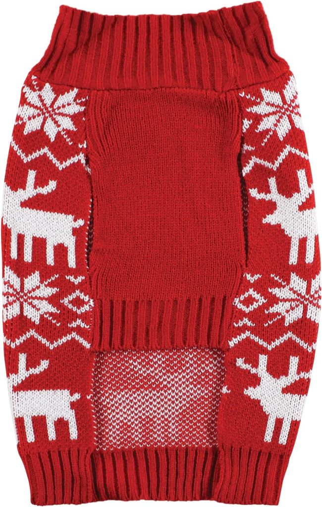 Luvable Friends Dogs and Cats Cableknit Pet Sweater, Red, Medium