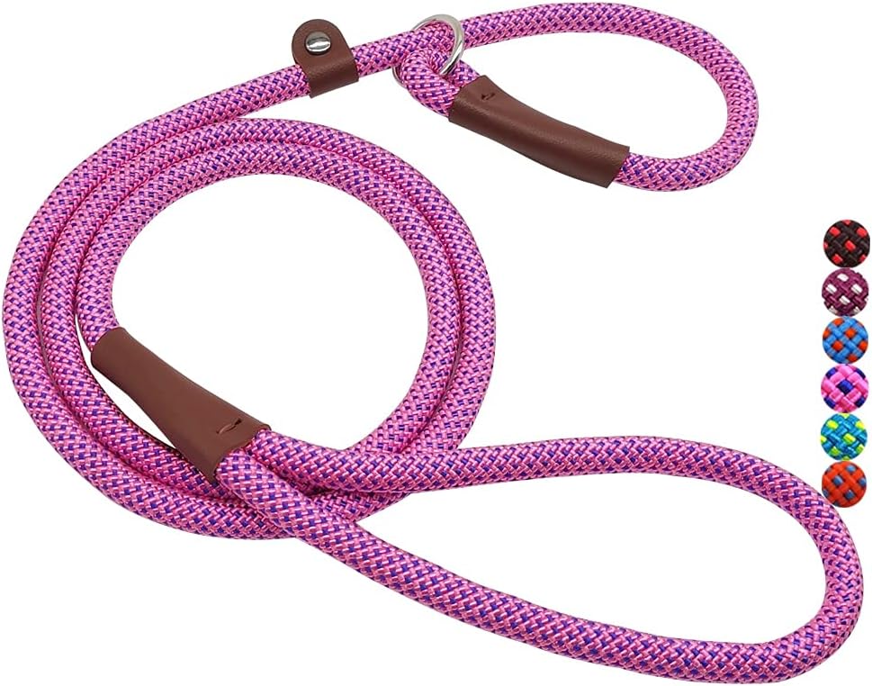 MayPaw Dog Leash Rope Slip Lead,1/4-5Ft Durable Nylon Puppy Leash- Colorful Adjustable Training Pet Leash for Small and X-Small Dogs