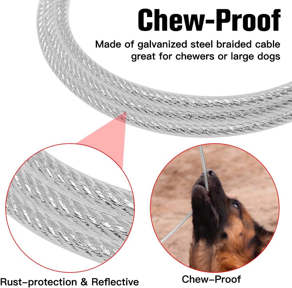 Mihachi 6ft Dog Leash Chew Proof - Sturdy Reflective Cable Lead with Padded Handle  Rock Climbers Carabiner for Small Medium Large Dogs Outdoor Walking, Climbing, Training