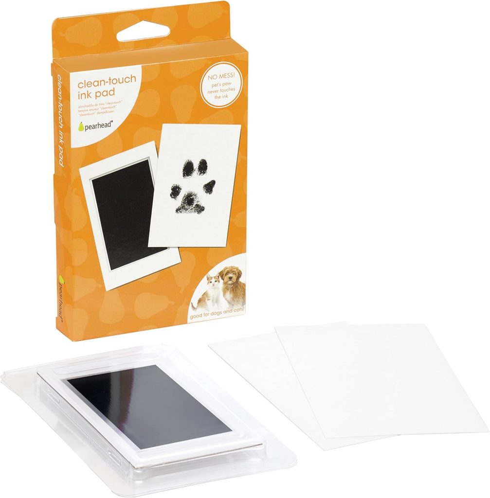 Pearhead S/M Paw Print Clean Touch Ink Pad, Dog or Cat Pet Owner Keepsake, DIY Inkless Nose Print and Pawprint Impression Making Kit, Small/Medium