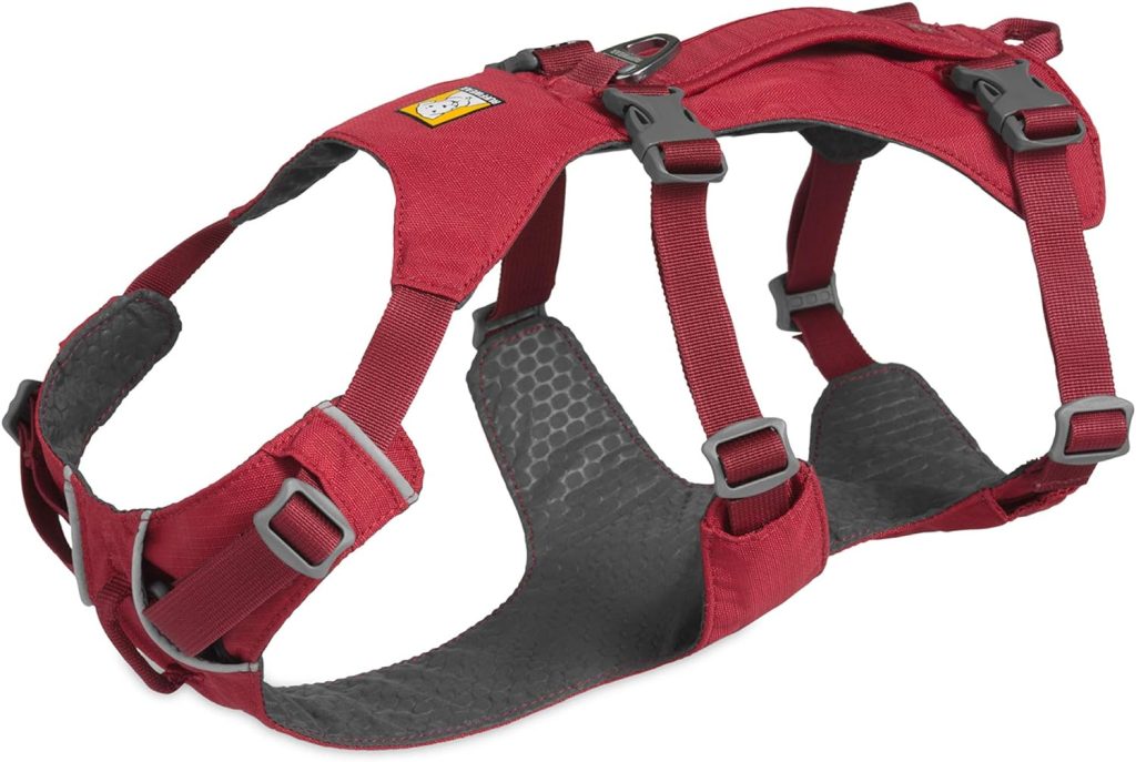 Ruffwear, Flagline Dog Harness, Lightweight Lift-and-Assist Harness with Padded Handle, Red Rock, Small