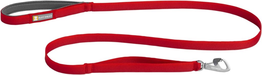 RUFFWEAR, Front Range Dog Leash, 5 ft Lead with Padded Handle for Everyday Walking, Red Sumac