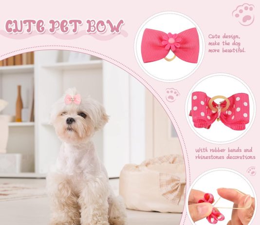 20 Dog Hair Bows Review 20 pcs dog hair bows for small dogs hair accessories puppy hair bows for dogs small dog bows cute grooming bows with rub 2