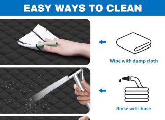 BeneathYourFeet Dog Seat Cover Review beneathyourfeet dog seat cover 54 w x 56 l colored paw prints scratch prevention dog car seat cover for back seat waterp 3