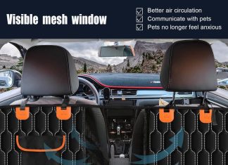 BIKAEIK Dog Car Seat Cover Review bikaeik dog car seat cover for back seatwaterproof with mesh window and storage pocketdurable scratchproof nonslip rear 1 2