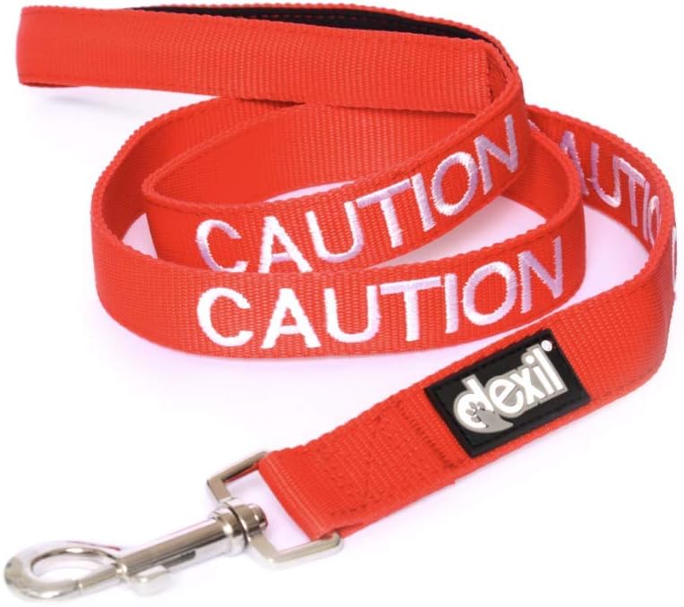 Caution Red Color Coded 2 4 6 Foot Padded Dog Leash (Do Not Approach) Prevents Accidents by Warning Others of Your Dog in Advance (4 Foot Leash)