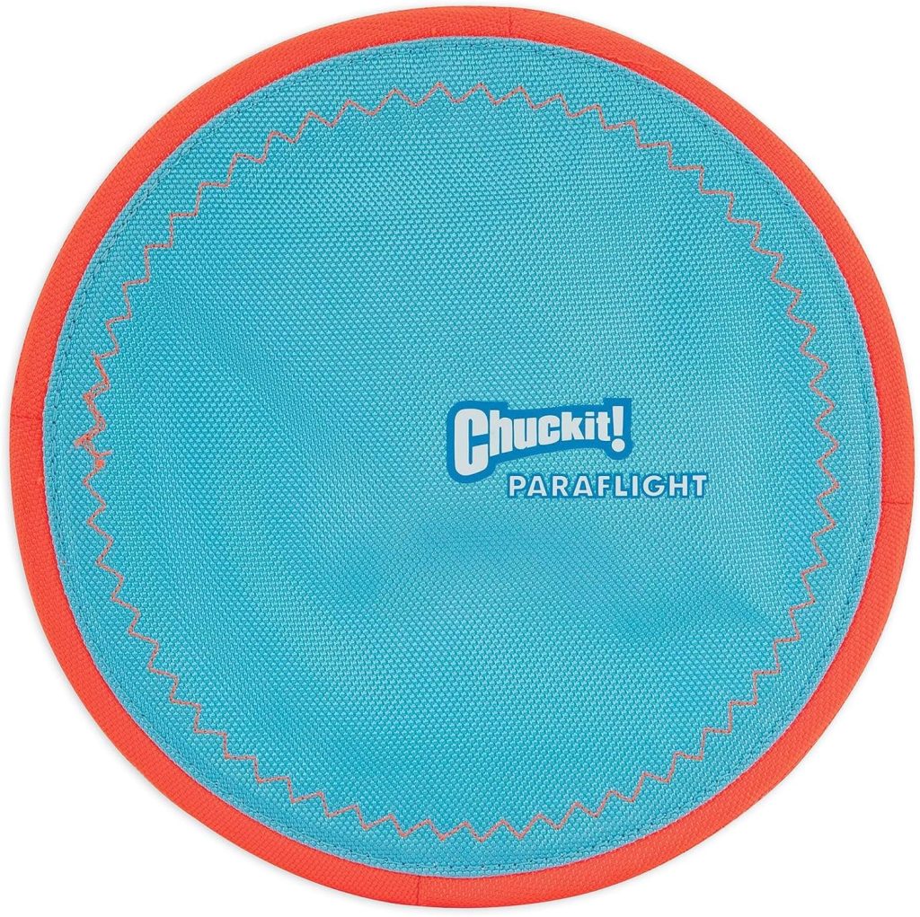 ChuckIt! Paraflight Flying Disc Dog Toy, Large (9.75), Orange And Blue