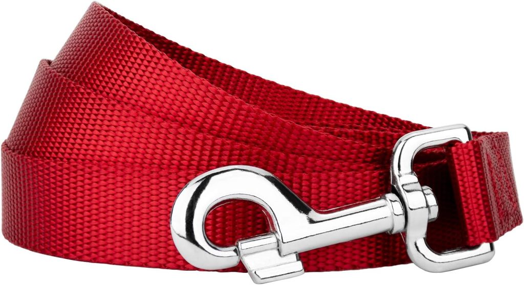 Country Brook Petz - Vibrant 15 Color Selection - Heavyduty Doublehandle Nylon Leash (6 Foot, 1 Inch Wide, Burgundy)