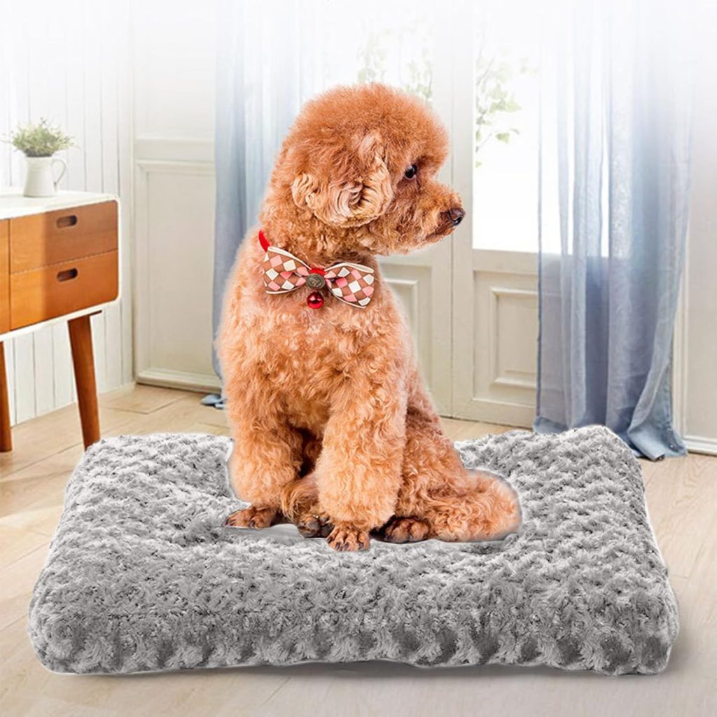 Dog Bed - Orthopedic Crate Foam Dog Bed, Waterproof Dog Mattress Nonskid Bottom, New Comfy Anxiety Pet Bed Mat, for Home  Office (Black)