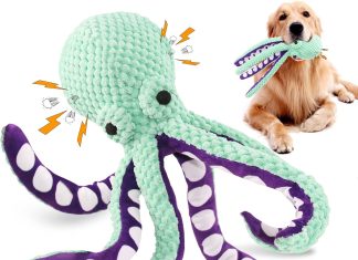 Fuufome Plush Octopus Toy Review fuufome plush squeaky dog toys durable octopus stuffed toy for indoor play with small medium and large dogs