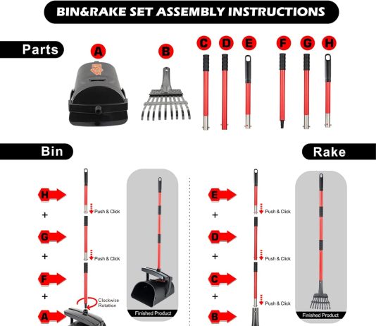 HUZSV Pooper Scooper Review huzsv pooper scooper large swivel bin rake for large small dogs non breakable dog poop scooper with 20 waste bags easy t 3