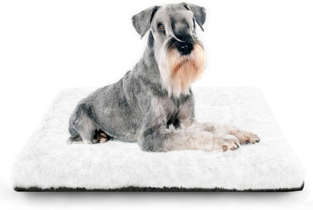 KISYYO Deluxe Dog Bed Mat for Large Dogs Fluffy Cozy Kennel Pad Washable Dog Crate Mat 36 inch with Pillow Edge Design