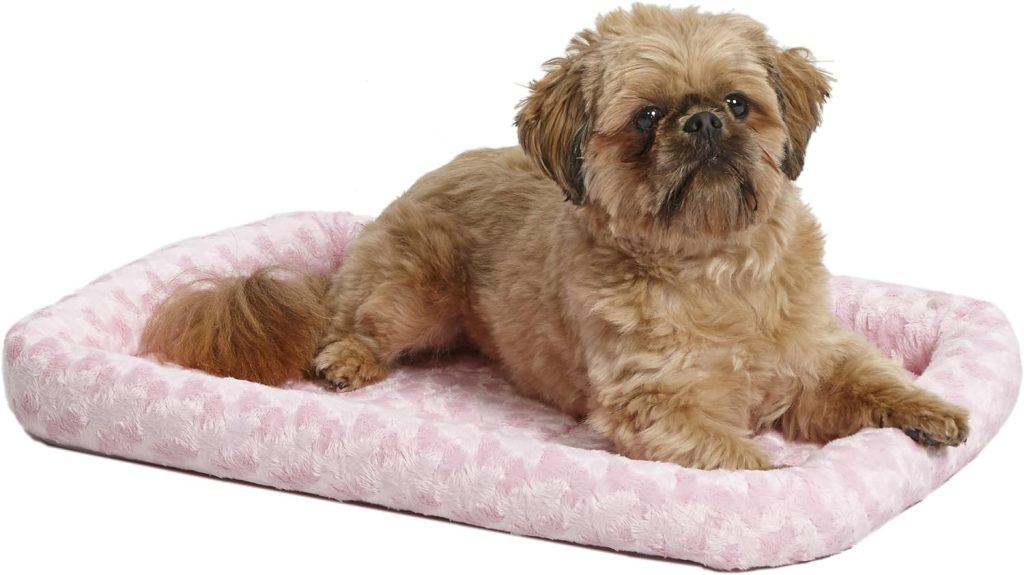 MidWest Homes for Pets Cinnamon 18-Inch Pet Bed w/ Comfortable Bolster | Ideal for Small Breeds  Fits an 18-Inch Crate | Easy Maintenance Machine Wash  Dry