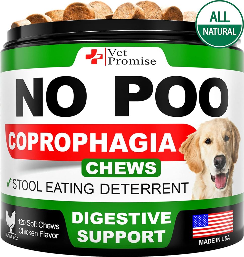 No Poo Chews for Dogs - Coprophagia Stool Eating Deterrent for Dogs - Prevent Dog from Eating Poop - Stop Eating Poop for Dogs with Probiotics  Enzymes - Forbid for Dogs Deterrent - Made in USA