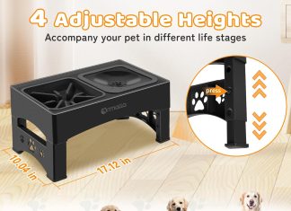 Ormalla Elevated Slow Feeder Bowls Review ormalla elevated slow feeder bowls adjustable raised no spill water bowl non slip food bowl stand for large medium small 2