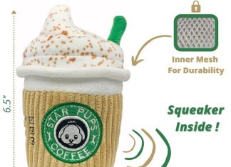 Parody Star Pups Coffee Dog Toy Pup’kin Spice Latte Review parody star pups coffee dog toy pupkin spice latte fall funny parody plush squeaky holiday toys for medium small and lar 2