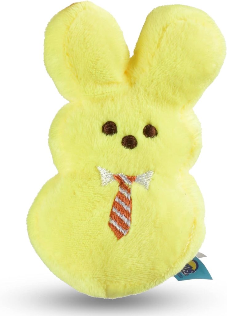 Peeps for Pets Yellow Plush Dress-Up Bunny Squeaky Dog Toy, 4 | Small Dog Toy from Marshmallow Candies Brand | Plush Dog Toy, Yellow Dog Toy, Stuffed Animal Bunny Dog Toy