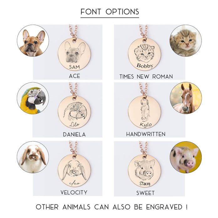 personalized gift for women pet necklace handmade pet portrait necklace dog memorial jewelry custom cat dog unique gift 1 2