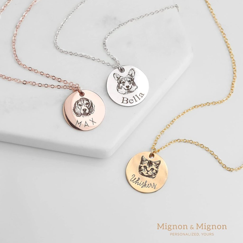 Personalized Gift for Women Pet Necklace Handmade Pet Portrait Necklace Dog Memorial Jewelry Custom Cat Dog Unique Gift for Her Dog Mom- LCN-AP