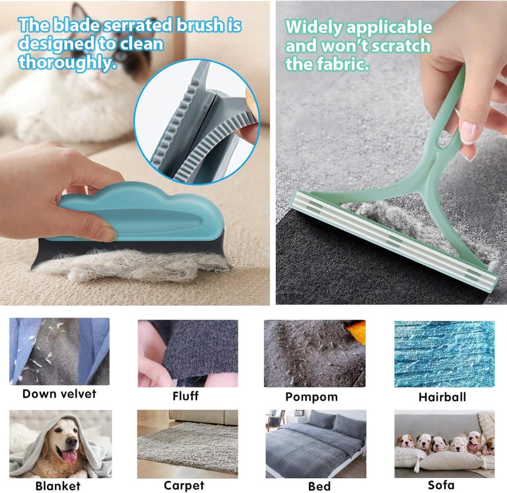 Pet Hair Remover for Couch, 4 PCS Dog Hair Remover for Couch, Efficient Pet Hair Removal Tool, Reusable Dog Hair Remover for Car, Carpet Hair Removal Tool, Pet hair remover for Carpet, Furniture