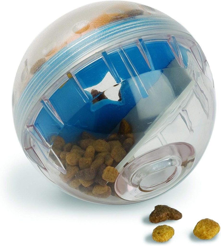 Pet Zone IQ Treat Ball Dog Treat Dispenser Toy Ball Interactive Dog Toy - 4 Dog Food Toy Stimulation, Slow Feeder