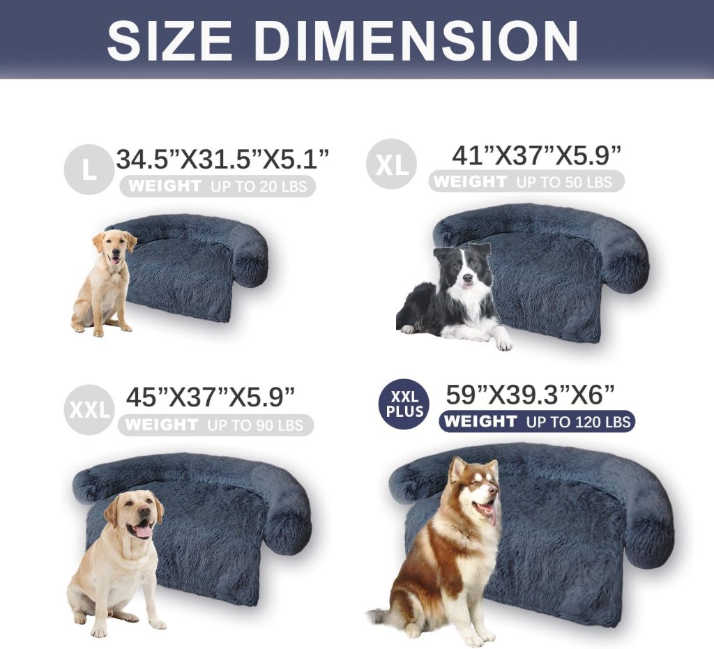 Tinaco Luxurious Calming Bed Mats, Washable Removable Couch Cover, Plush Long Fur Mat for Pets, Waterproof Lining, Perfect for Small, Medium and Large Dogs and Cats (Gradient Gray, L)