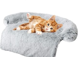 Tinaco Luxurious Calming Bed Mats Review tinaco luxurious calming bed mats washable removable couch cover plush long fur mat for pets waterproof lining perfect f 2