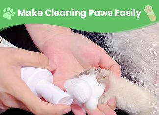 Tinioey Paw Cleaner Review tinioey paw cleaner for dogs and cats clean paws no rinse foaming cleanser5 oz dandelion paw cleanser paw brush for dogs 2