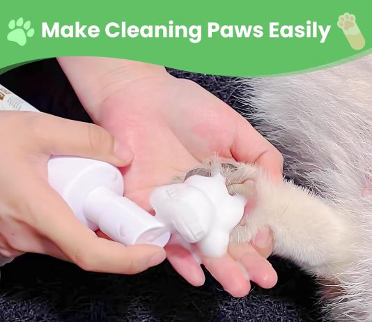Tinioey Paw Cleaner Review tinioey paw cleaner for dogs and cats clean paws no rinse foaming cleanser5 oz dandelion paw cleanser paw brush for dogs 2