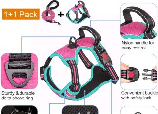 tobeDRI No Pull Dog Harness Review tobedri no pull dog harness adjustable reflective oxford easy control medium large dog harness with a free heavy duty 5f 1