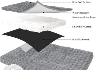 ZENGAOOU Dog Bed Review zengaoou dog bed dog crate mat washable ultra soft anti slip large dog bed fit dog crates kennels suitable for dogs up t 1