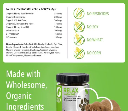 Green Gruff Calming Chews Review green gruff calming chews for dogs organic calming dog supplement veterinarian approved dog calming treats to relieve st 1