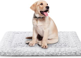Washable Dog Bed Crate Pad Review washable dog bed crate pad for medium large size dog soft fluffy kennel pad crate mat for dog cage anti slip comfy pet b