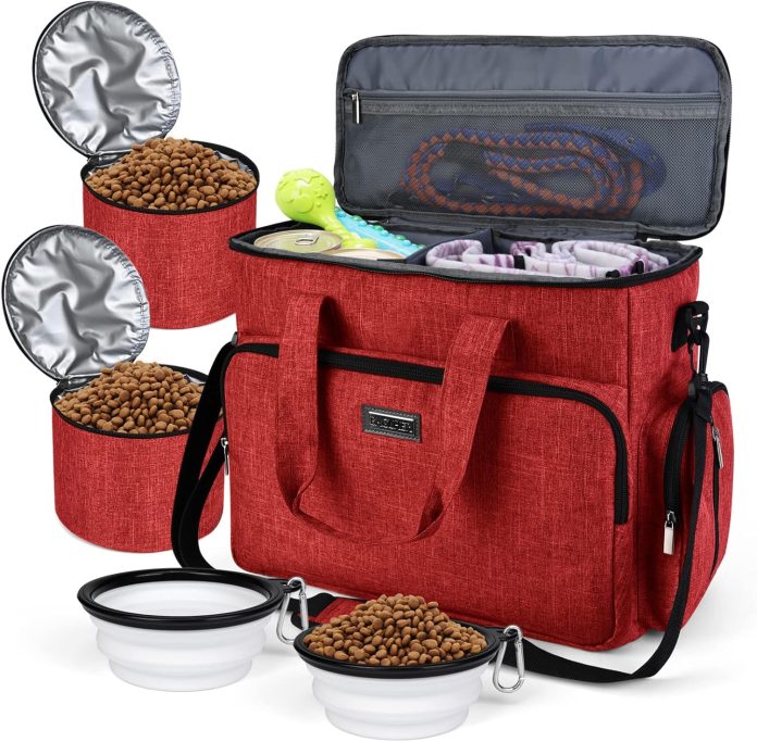 baglher dog travel bag pet travel bag all pet travel supplies with 2 pet food containers and 2 collapsible silicone bowl 1 baglher dog travel bag pet travel bag all pet travel supplies with 2 pet food containers and 2 collapsible silicone bowl 1
