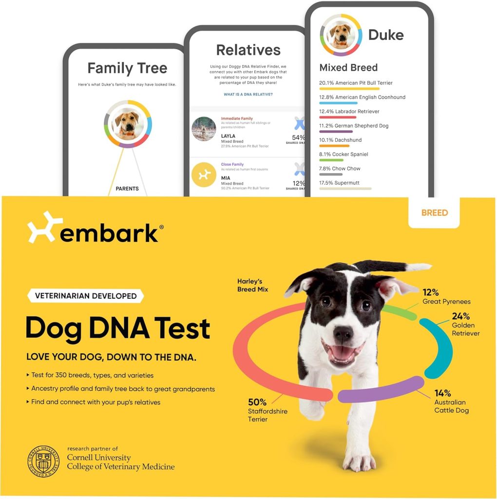 Embark Breed Identification Kit - Most Accurate Dog DNA Testing Kit - 99% Breed Ancestry Accuracy for Mixed Breed Dogs - Plus Relative Finder  Family Tree