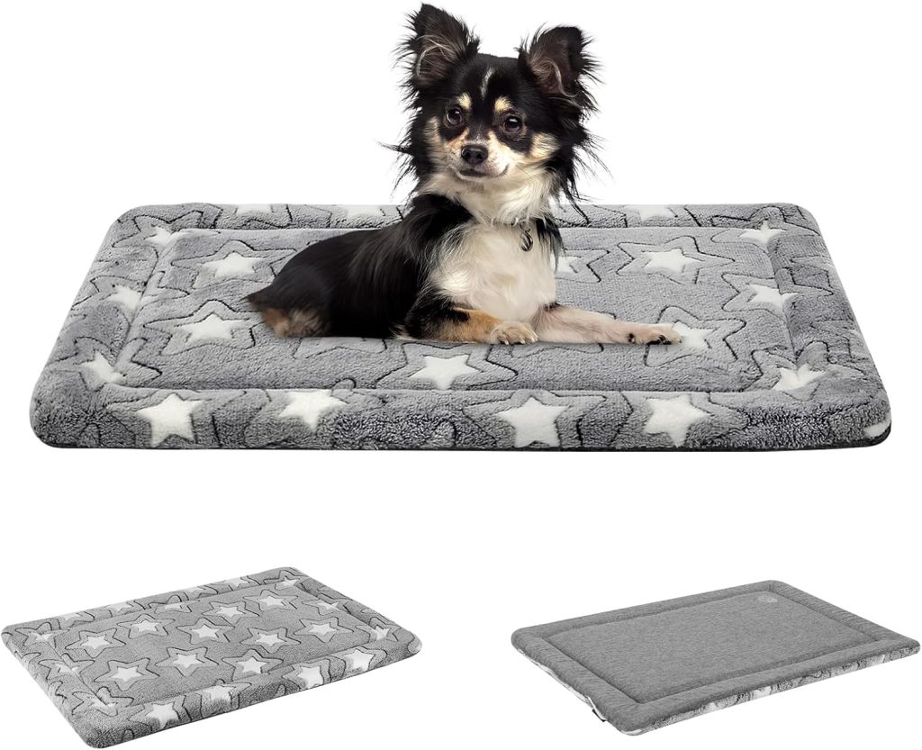 EMPSIGN Dog Crate Pad - Reversible Kennel Mat (Cool Warm), Machine Washable, Cozy Star Pattern Sleeping Pad for Small Medium Large Dogs, All-Season Pet Bed, Suitable for 24x18 Dog Crate, Grey EMPSIGN Dog Crate Pad - Reversible Kennel Mat (Cool Warm), Machine Washable, Cozy Star Pattern Sleeping Pad for Small Medium Large Dogs, All-Season Pet Bed, Suitable for 24x18 Dog Crate, Grey