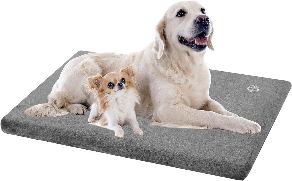 EMPSIGN Stylish Dog Bed Mat Dog Crate Pad Mattress Reversible (Cool  Warm), Water Proof Linings, Removable Machine Washable Cover, Firm Support Pet Crate Bed for Small to XX-Large Dogs, Grey