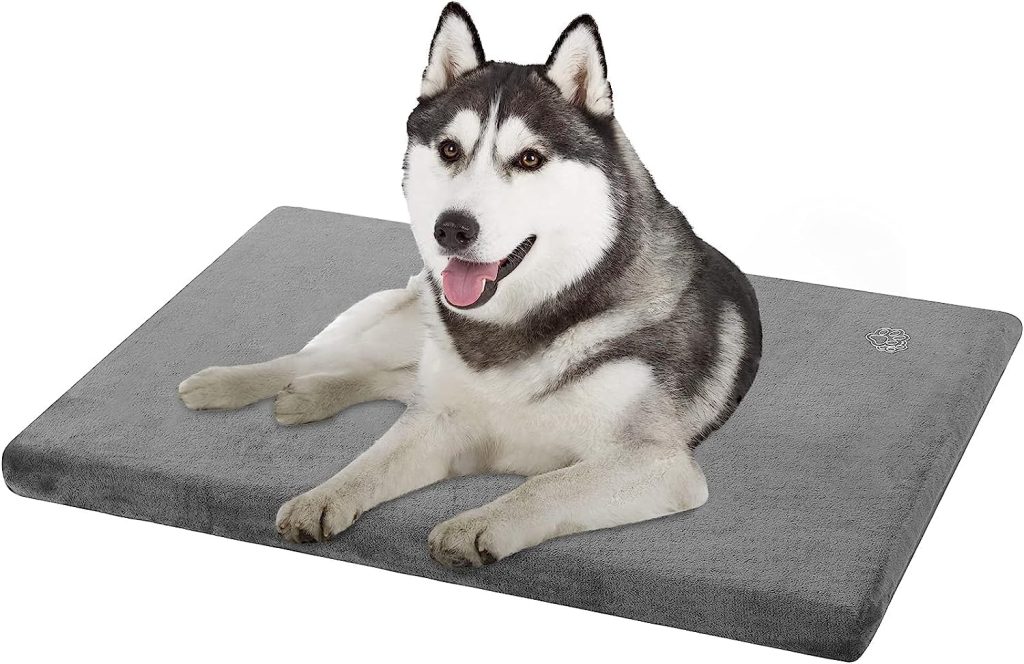 EMPSIGN Stylish Dog Bed Mat Dog Crate Pad Mattress Reversible (Cool  Warm), Water Proof Linings, Removable Machine Washable Cover, Firm Support Pet Crate Bed for Small to XX-Large Dogs, Grey