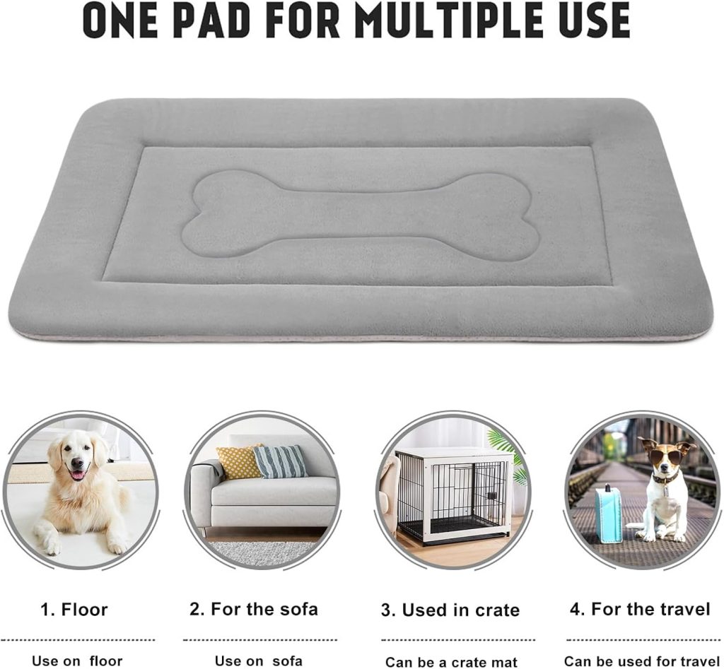 JoicyCo Dog Bed Soft Dog Crate Pad Mat for Medium/Large Dogs 36 in Non-Slip Bottom Washable Dog Sleeping Mattress Pet Beds Cat Bed Kennel Pad, Dark Gray JoicyCo Dog Bed Soft Dog Crate Pad Mat for Medium/Large Dogs 36 in Non-Slip Bottom Washable Dog Sleeping Mattress Pet Beds Cat Bed Kennel Pad, Dark Gray