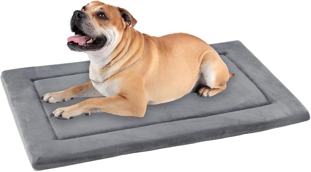 KHONSU PET Dog Bed Mat for Crate 1.1in Slim Cooling Pad Reversible Flannel Waterproof Canva for Dogs up to 25 lbs KHONSU PET Dog Bed Mat for Crate 1.1in Slim Cooling Pad Reversible Flannel Waterproof Canva for Dogs up to 25 lbs