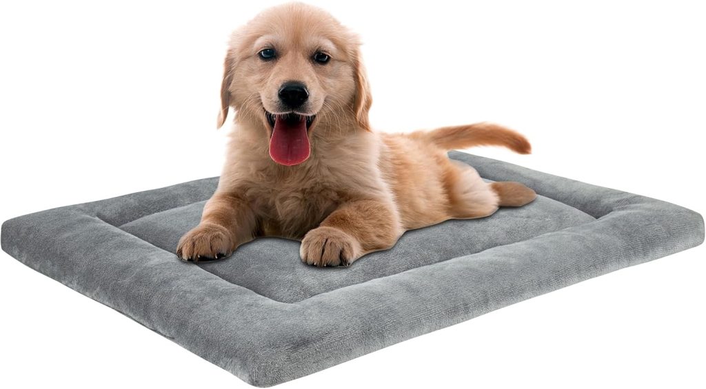KHONSU PET Dog Bed Mat for Crate 1.1in Slim Cooling Pad Reversible Flannel Waterproof Canva for Dogs up to 25 lbs KHONSU PET Dog Bed Mat for Crate 1.1in Slim Cooling Pad Reversible Flannel Waterproof Canva for Dogs up to 25 lbs